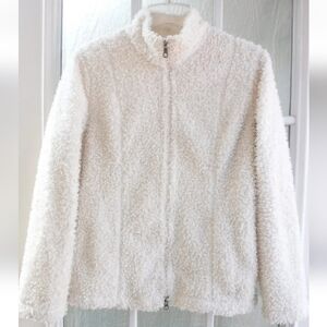 J. Jill Ivory Full Zip Up Long Sleeve Fleece Women's Jacket Size S